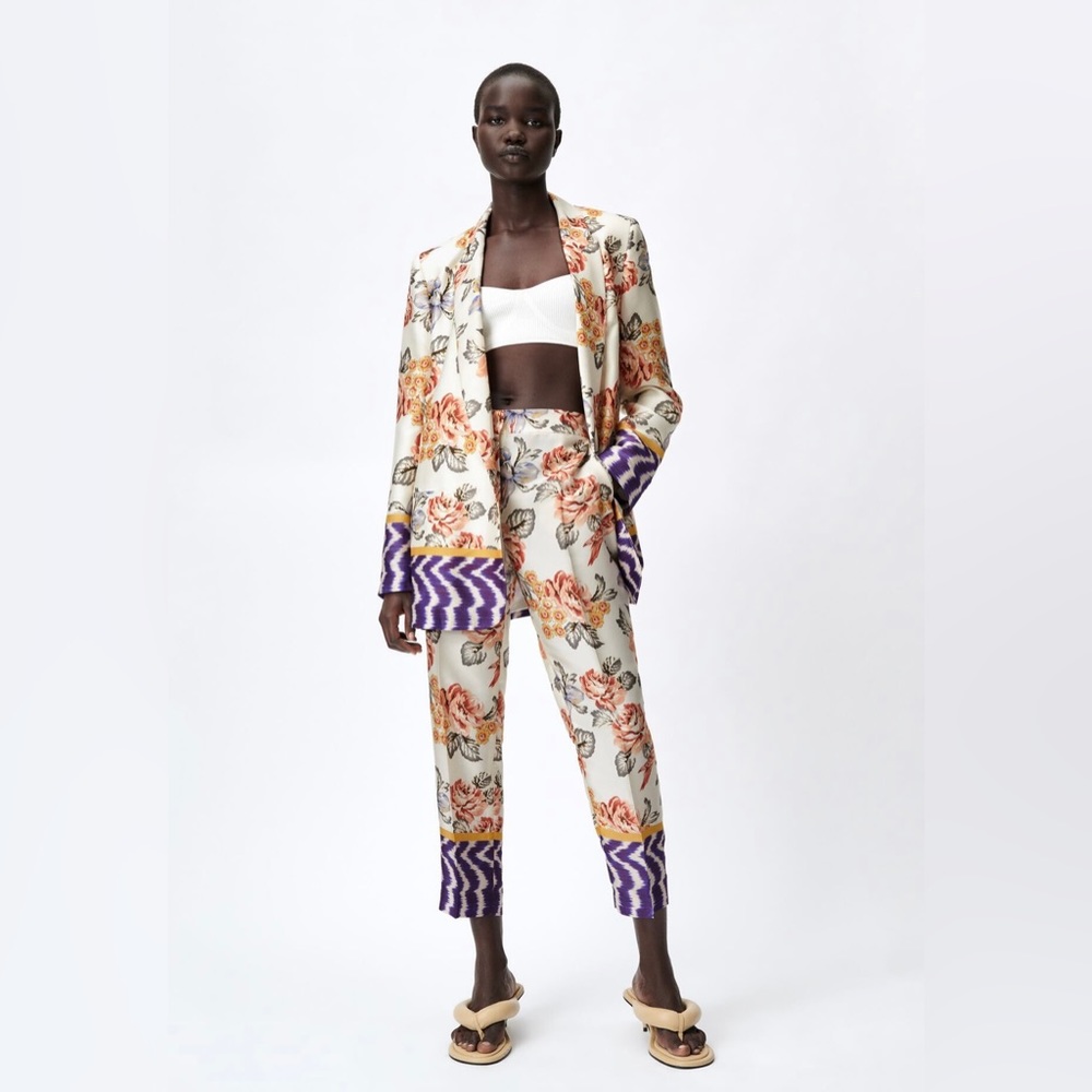 Zara floral two-piece suit